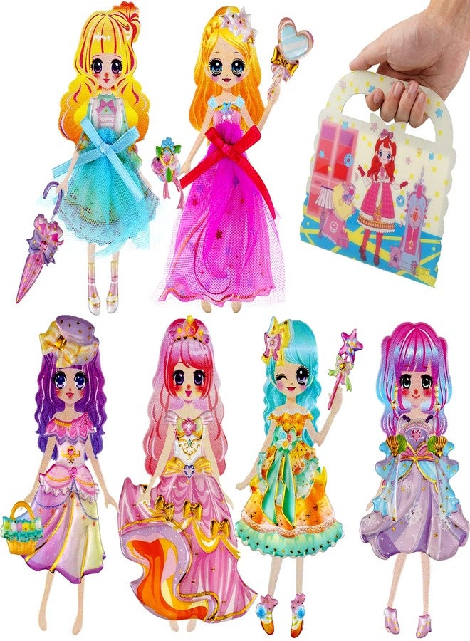 IMNEXT2U Puffy Sticker Dress-Up Princess Double Layer 2 Packs with 1 Stickers Album for Collecting (Fits for 6 inch Photos)- Blue and Rose - Image 1